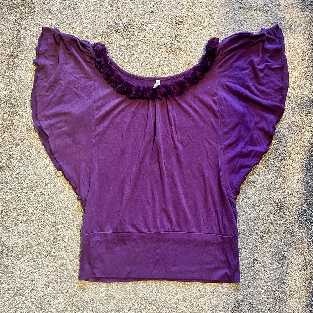Purple cotton off the shoulder top